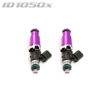 ID1050-XDS Injectors Set of 2, 60mm Length, 14mm Purple Adaptor Top, 14mm Lower O-Ring/-204 Lower Cushion - Mazda RX-7 