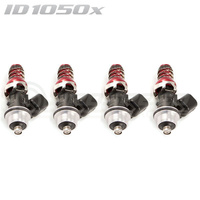 ID1050-XDS Injectors Set of 4, 48mm Length, 11mm Red Adaptor Top, Honda Lower Adaptor - Honda S2000 AP1 99-05