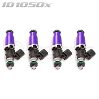 ID1050-XDS Injectors Set of 4, 60mm Length, 14mm Purple Top, 14mm Lower O-Ring - Nissan SR20/Toyota 3S-GTE/BMW M3 E30/Mazda MX-5 NC