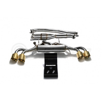 Armytrix Stainless Steel Valvetronic Catback Exhaust System 90mm Quad Gold Tips Nissan GT-R R35 09-17