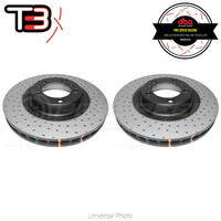 DBA T3 4000XD Drilled/Dimpled Rotors PAIR - Ford Mustang GT FM/FN 15-21 (Front, 6 Piston Brembo 380 x 34mm)