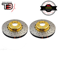 DBA HD 5000XS Gold 2-Piece Slotted Rotors PAIR - Subaru WRX 01-07/WRX 09-14/Forester SG/SH/BRZ 12-21, 22+/Toyota 86 GTS (Front, 295 x 25mm)