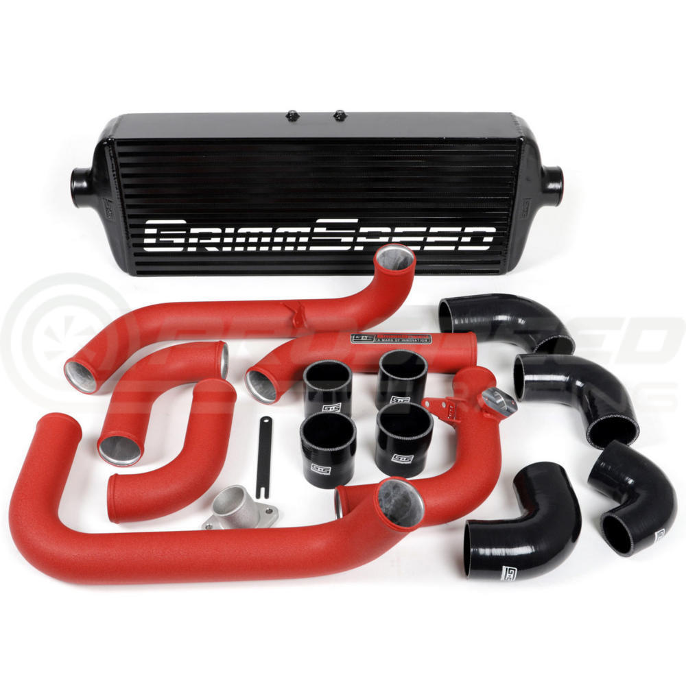 Grimmspeed Front Mount Intercooler Kit w/Black Core Red Piping - Subaru WRX 08-14 090251 | PSR