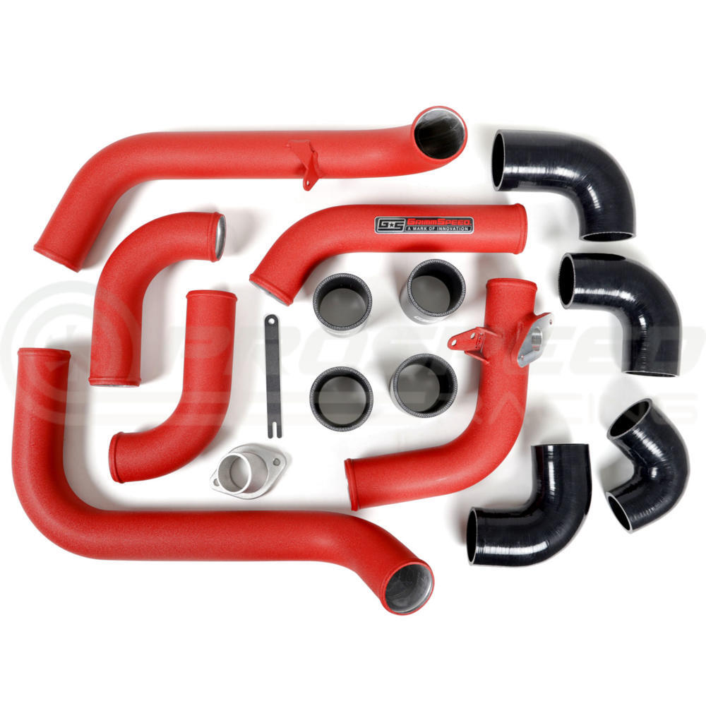 Grimmspeed Front Mount Intercooler Kit w/Black Core Red Piping