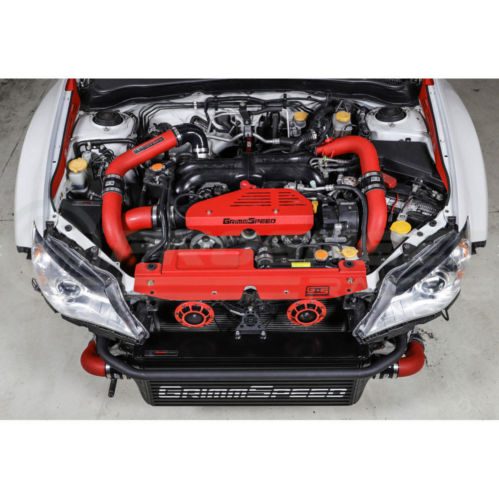 Grimmspeed Front Mount Intercooler Kit w/Black Core Red Piping