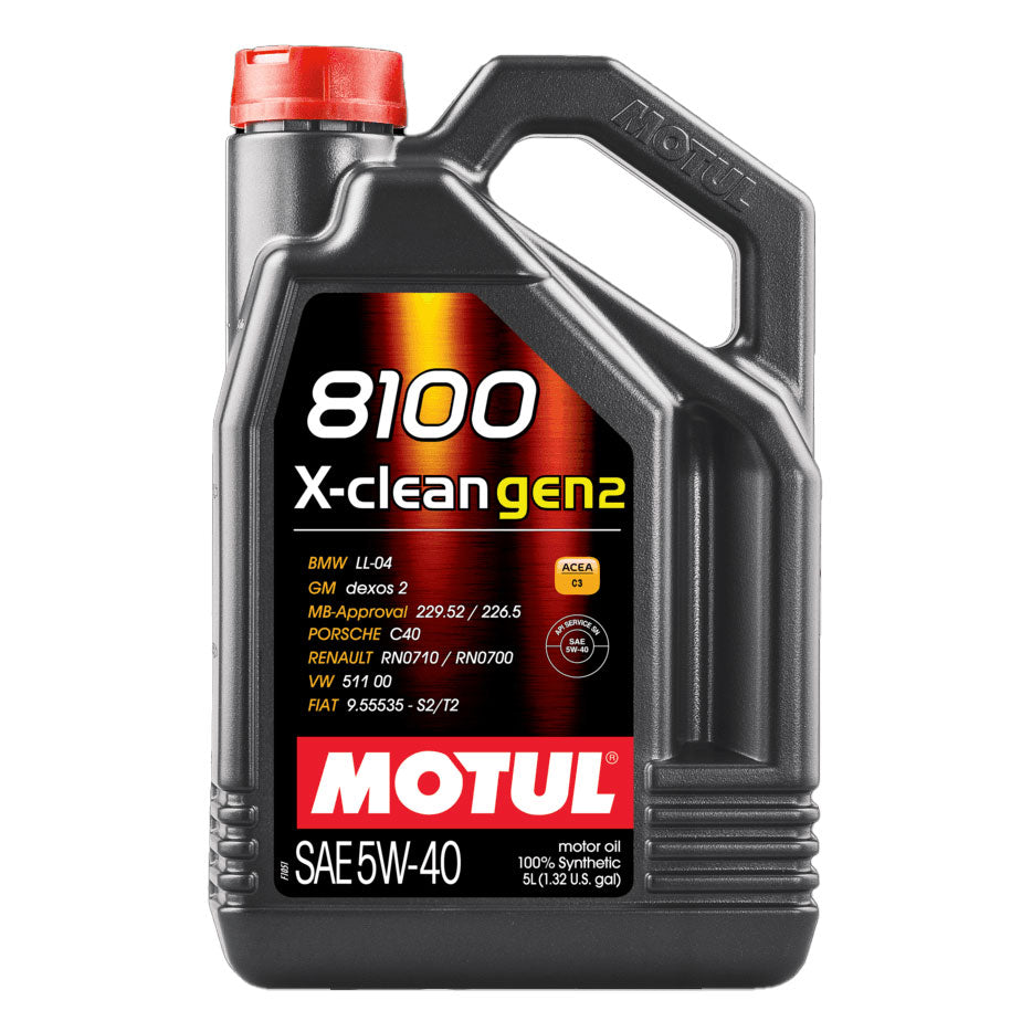 Motul 8100 X-CLEAN Gen 2 5W40 Synthetic Engine Oil 5L