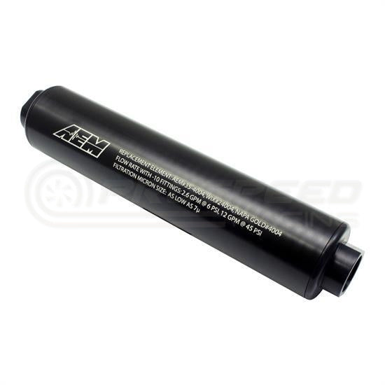 AEM Universal High Flow -10AN Inline Fuel Filter (25-201BK) main image 1
