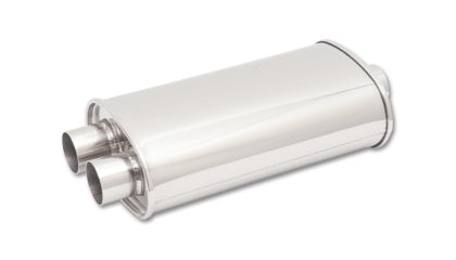 Vibrant Performance StreetPower Oval Muffler - 5 x 9 x 15" Body, 3" Inlet, Dual 2.5" Outlets