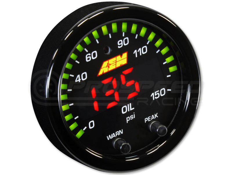 AEM 52mm X-Series Digital Oil Pressure Gauge 150 PSI/10 BAR 30-0307