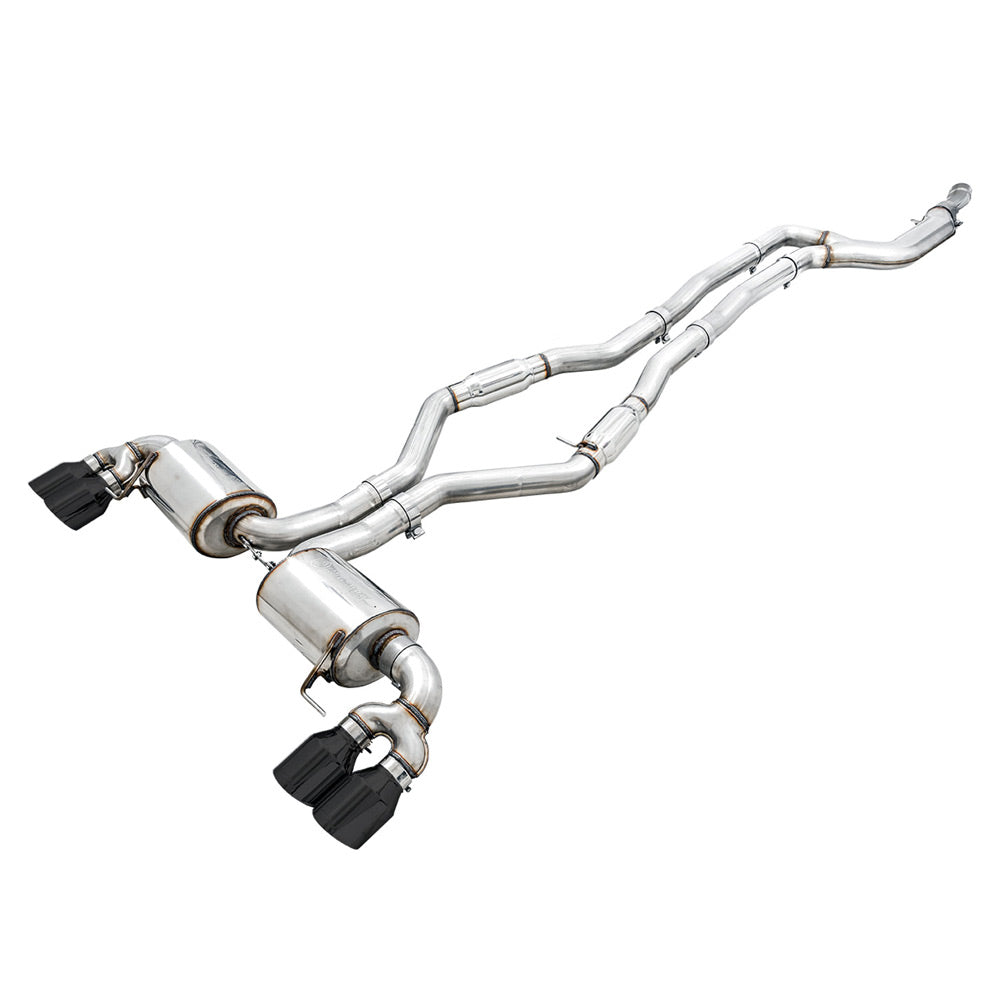 AWE Tuning Resonated Touring Edition Exhaust - Quad Diamond Black Tips