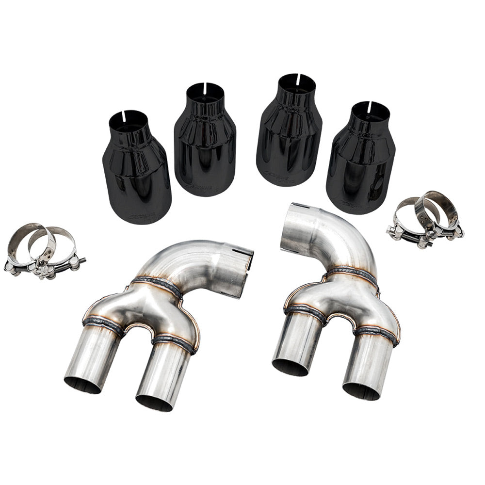 AWE Tuning Resonated Touring Edition Exhaust - Quad Diamond Black Tips