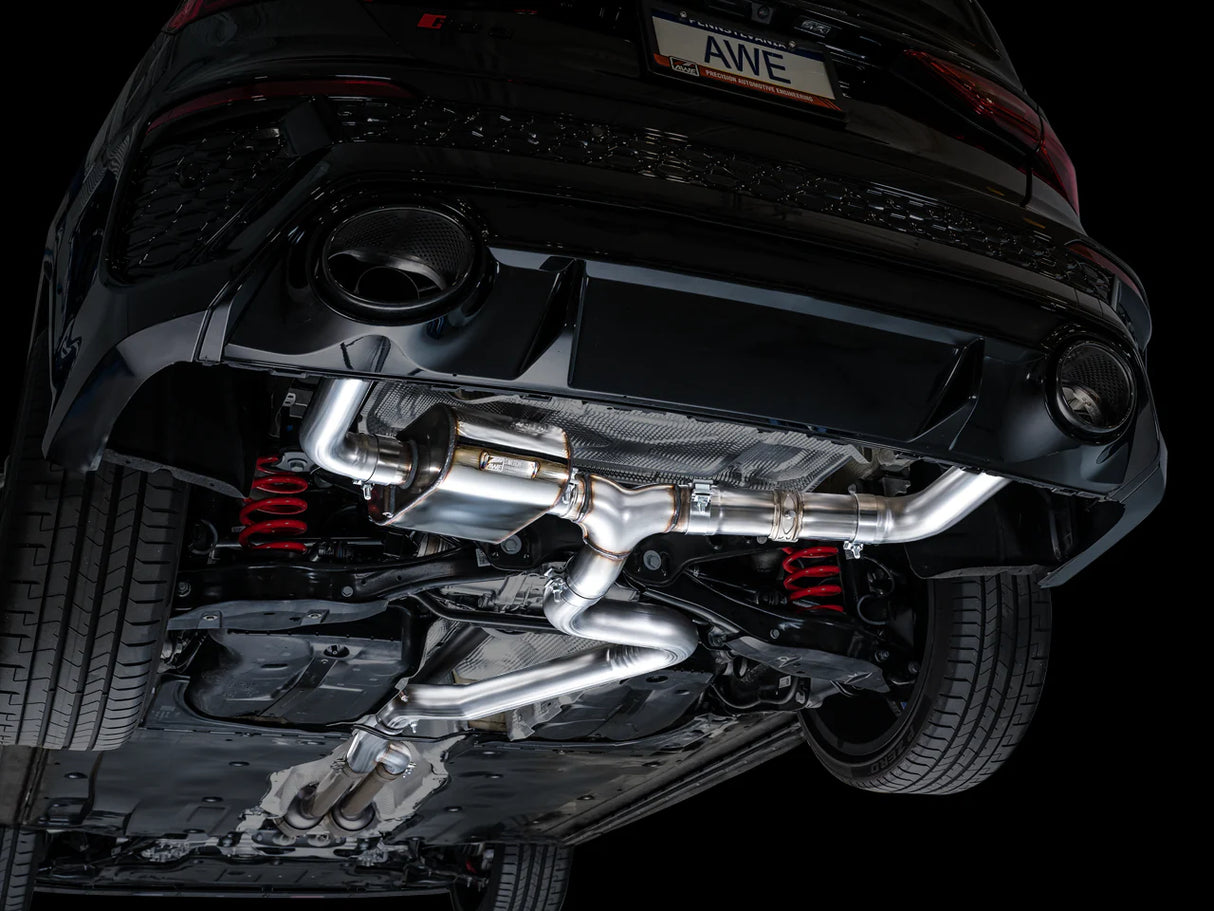 AWE Tuning SwitchPath Cat Back Exhaust System under chasis 4