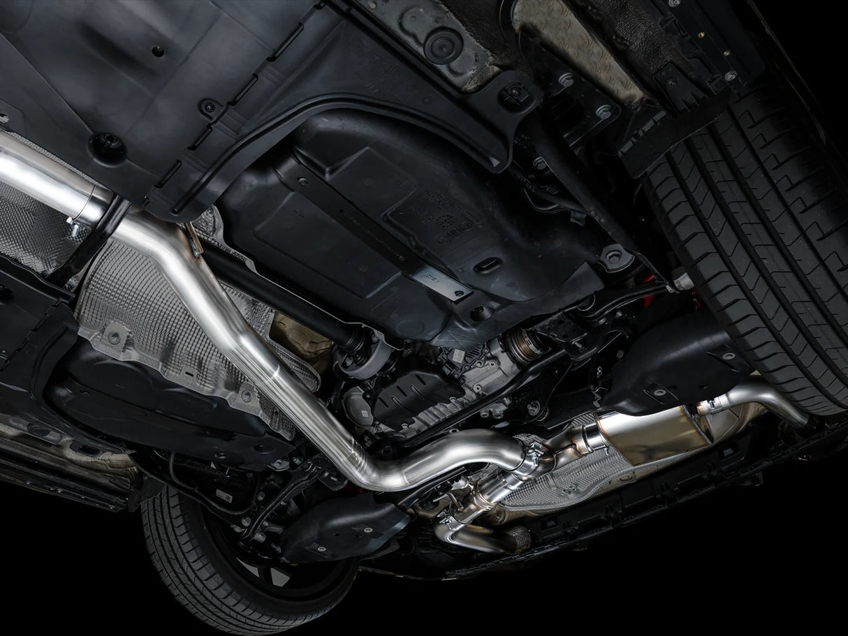 AWE Tuning SwitchPath Cat Back Exhaust System under chasis 6