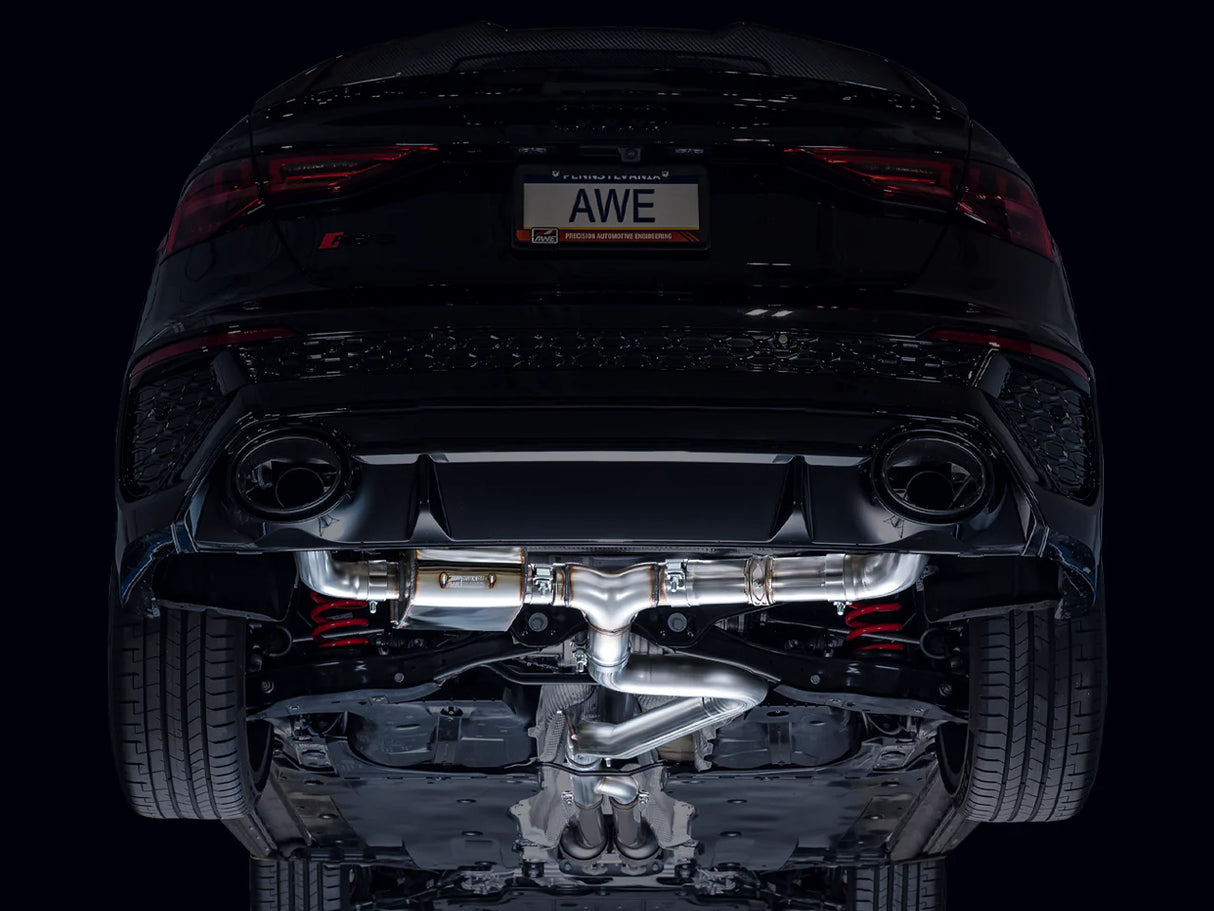 AWE Tuning SwitchPath Cat Back Exhaust System under chasis 1