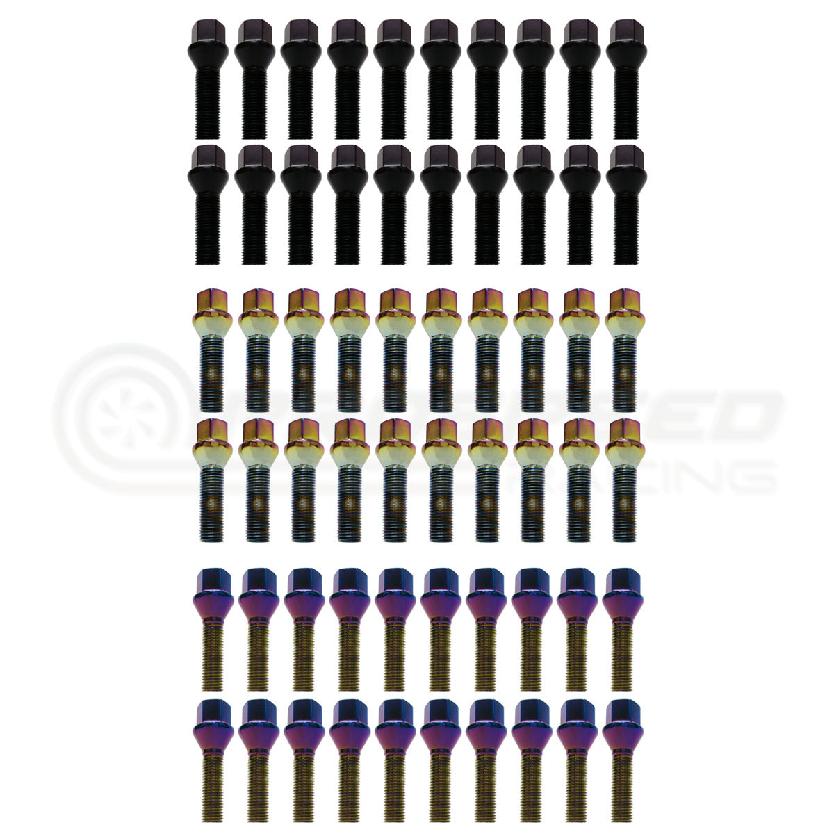 Wheel Mate Mevius Lug Bolt Set of 20 - Black 12x1.50 40mm Cone 60 DEG TAP (whm40622B) main image 1