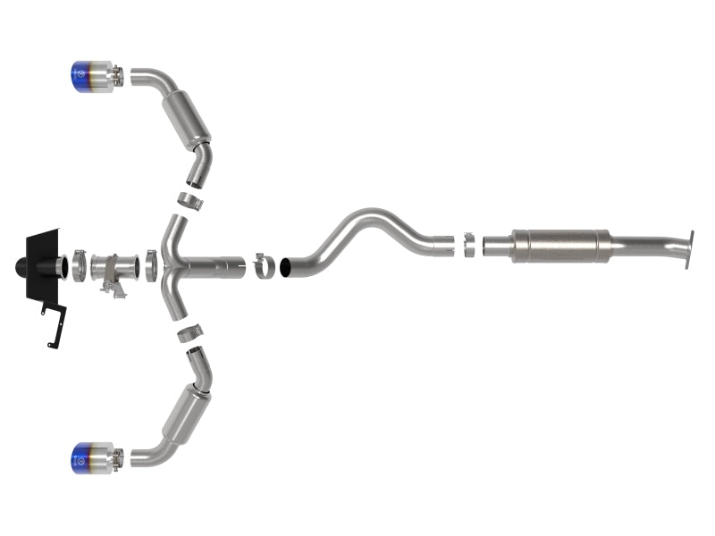 aFe Gemini XV Dual 2.5" Cat Back Exhaust w/Cut Out