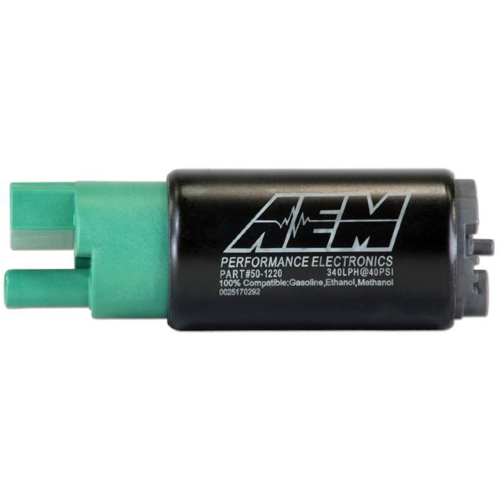 AEM 340lph E85 High Flow In-Tank Fuel Pump (65mm, No-Hooks, Offset Inlet), WRX/STI/FXT/LGT, R35 GTR