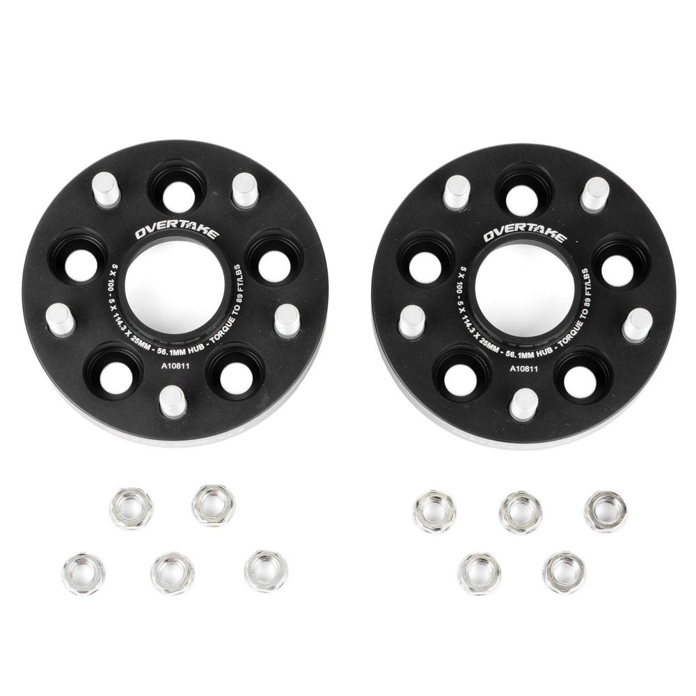 Overtake Bolt On Conversion Adaptor Wheel Spacers Pair 25mm 5x100 to 5x114.3