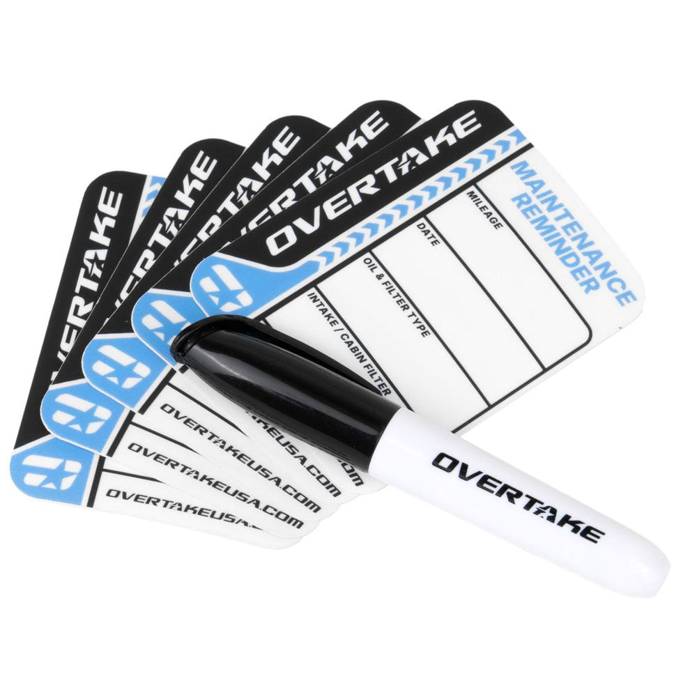 Overtake Oil Change Sticker - 5 Pack