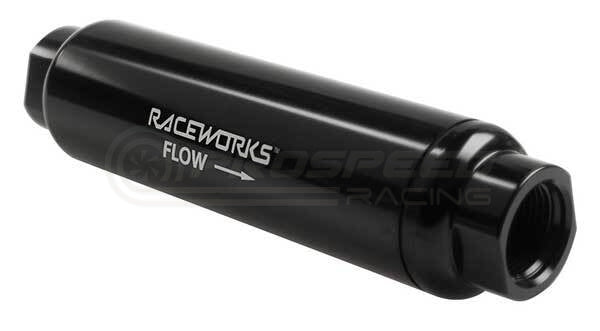 Raceworks AN-12 Billet 200mm Fuel Filter Housing NO FILTER ELEMENT ALY-077BKL | Pro Speed Racing