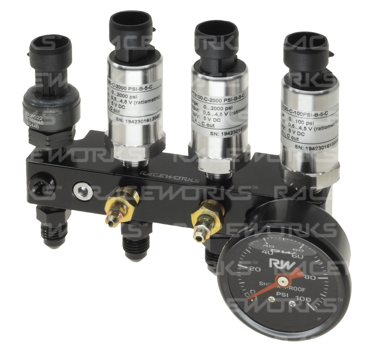 Raceworks Multi Port 1/8" NPT Pressure Sensor Block