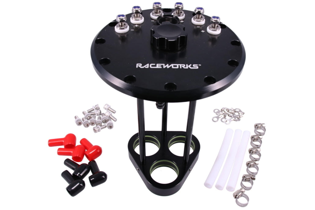 Raceworks Fuel Cell Fuel Pump Hanger with Filler to suit Single/Twin/Triple Pump