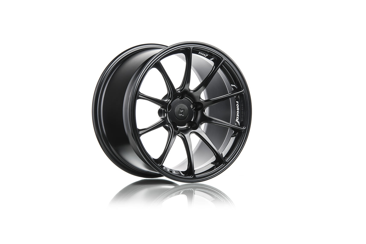 Titan 7 T-R10 Forged Wheel Set 18x9.5 +35 5x120 72.56 Machine Black - Honda Civic Type-R FK8/FL5