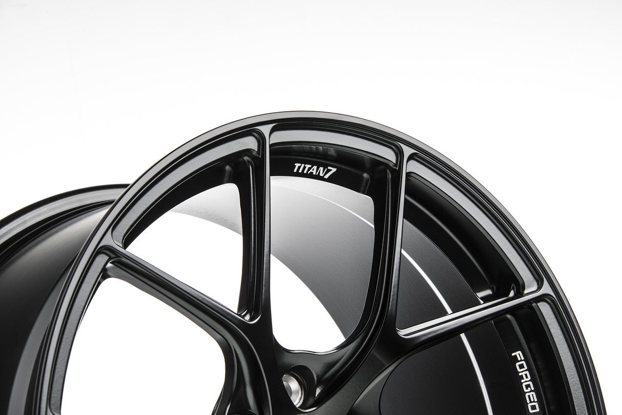 Titan7 T-S5 Forged Wheel Set 18X9.5 +28 5X114.3 73 Machine Black
