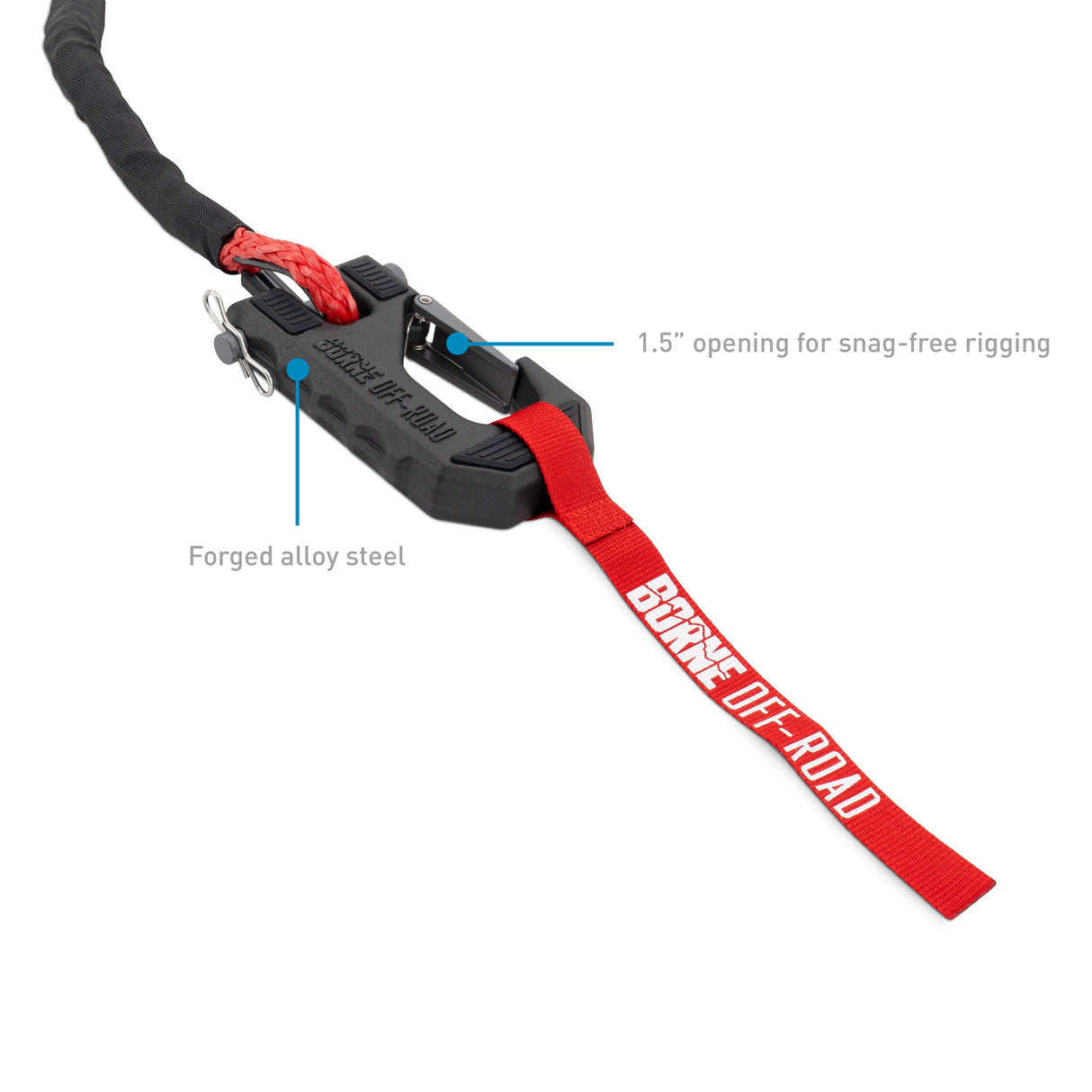 Mishimoto Winch Hook 3/8" Rope - Hand Strap