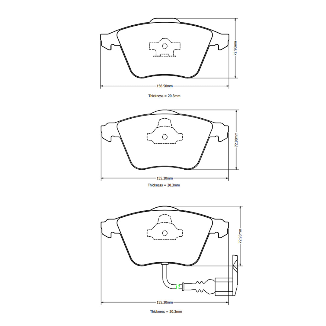 APR Direct Replacement Brake Pads Front