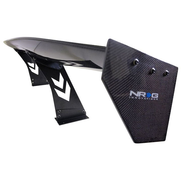 NRG Carbon Fibre Adjustable Wing - 69" w/Arrow Pedestals, Large End Plates