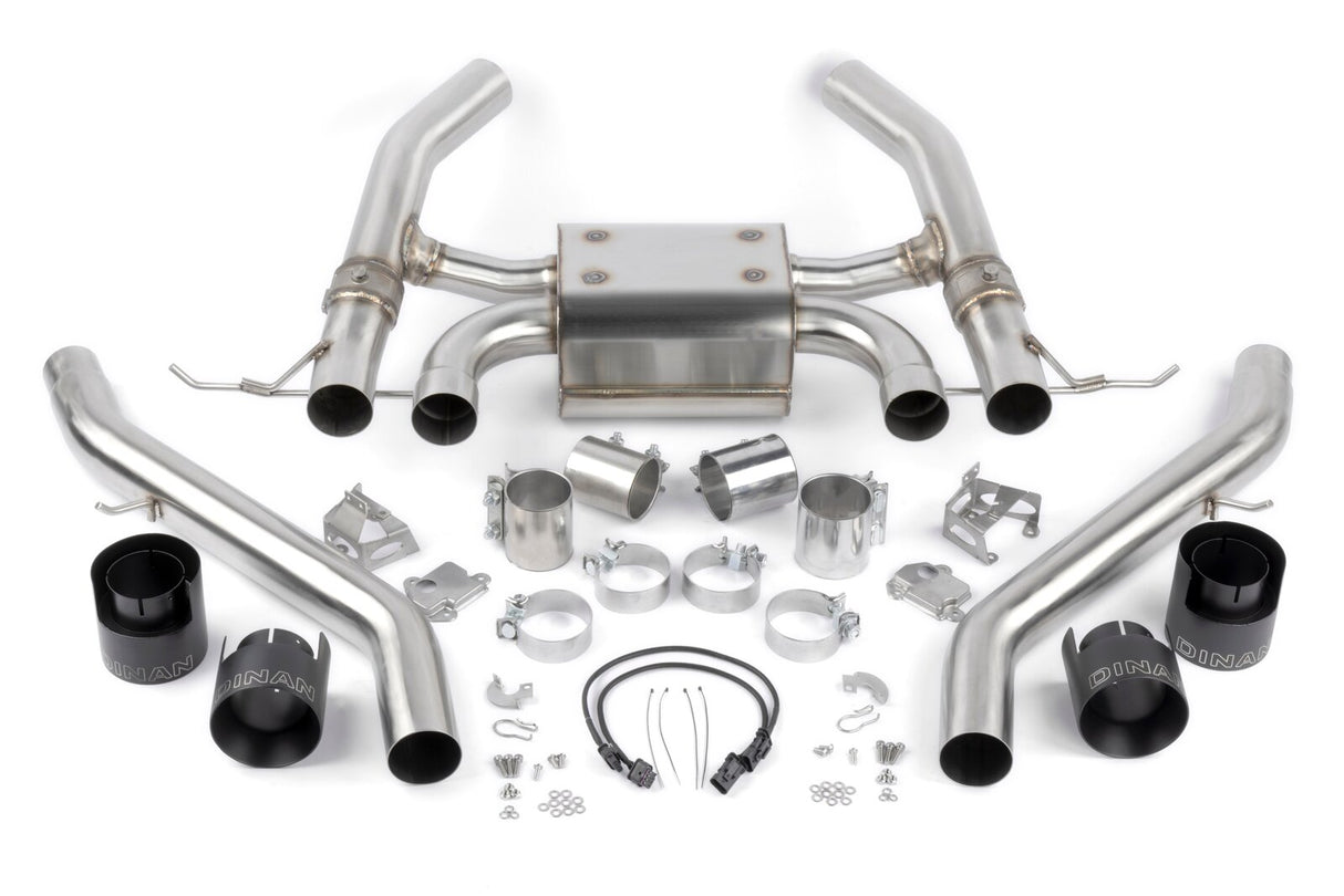 Dinan Valved Axle Back Exhaust Black Tips D660-0093-BLK | Pro Speed Racing