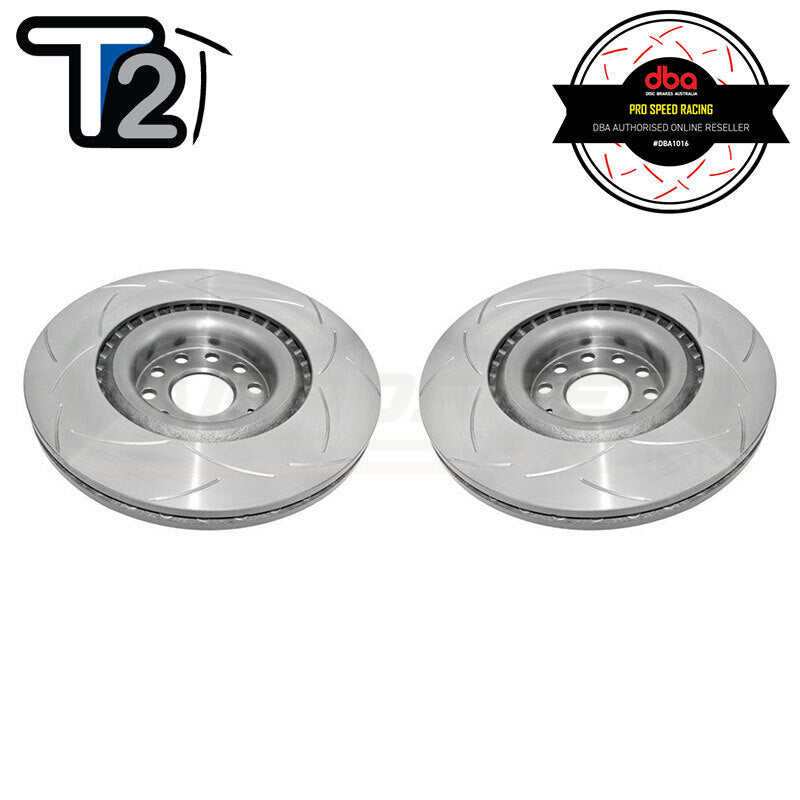 DBA T2 Street Series Slotted Front Rotors PAIR - VW Golf Mk5/Mk6/Passat B6/B7/Scirocco/Audi A3 8P/S3