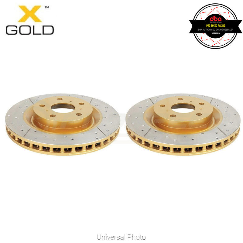 DBA X Gold Series Slotted Rear Rotors PAIR - BMW 1-Series/2-Series/3-Series/4-Series DBA2857X
