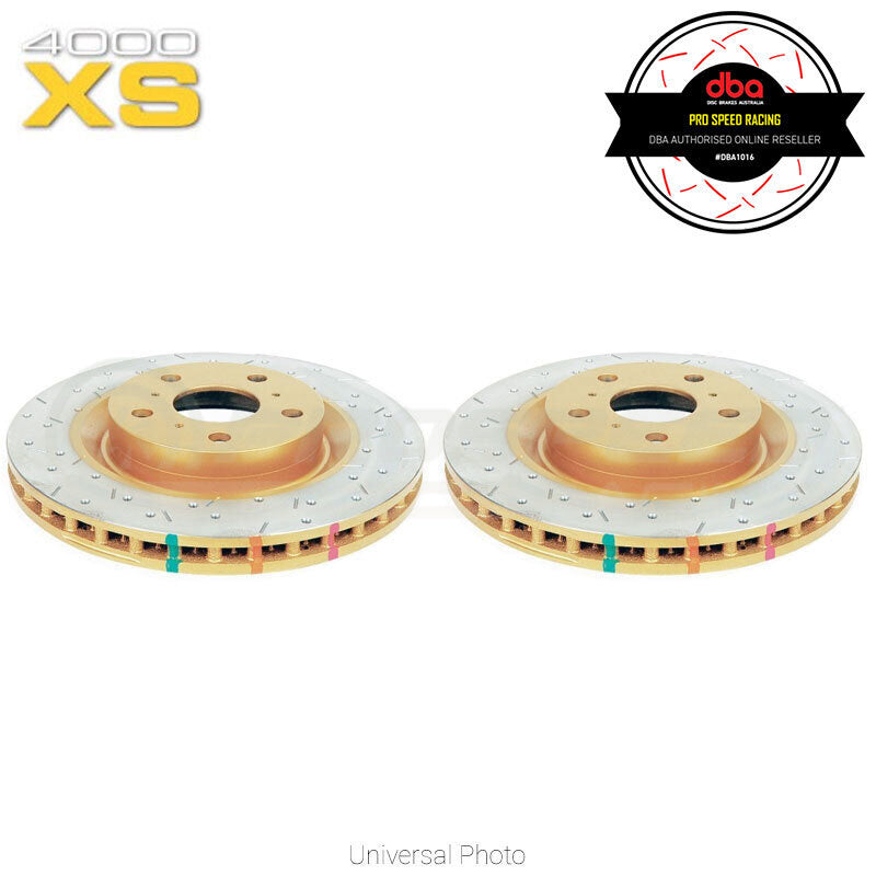 DBA HD 4000XS Series Slotted/Cross Drilled Front Rotors PAIR - Evo 4/Lancer Ralliart/Legnum/Galant