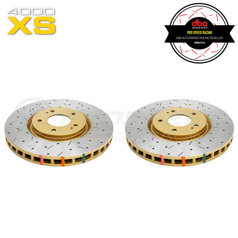 DBA HD 4000XS Series Slotted/Cross Drilled Front Rotors PAIR - Mitsubishi Evo 5-9 (Brembo) DBA4418XS