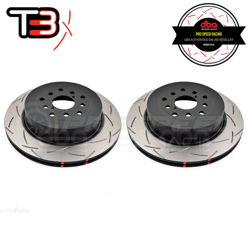 DBA T3 4000 Series Slotted Rear Rotors PAIR - STI 01-07/Liberty GT STI 07-09 DBA4655S-10 | Pro Speed
