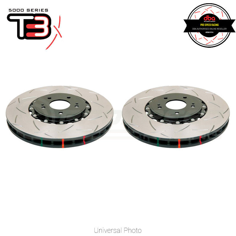 DBA T3 5000 Series 2-Piece Slotted Front Rotors PAIR - Porsche 911 996, 997/Boxster 718/Cayman 718