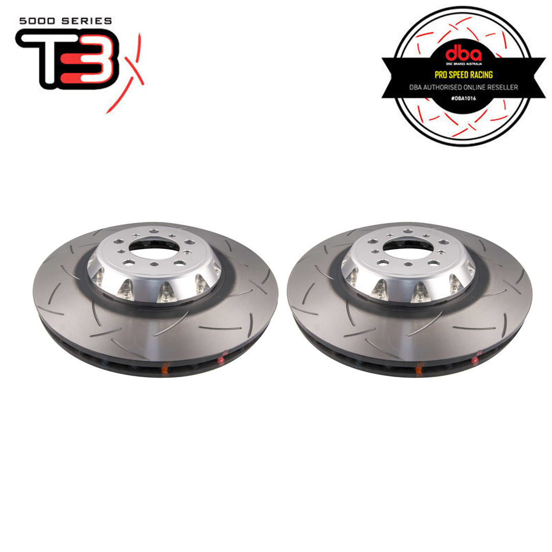 DBA T3 5000 2-Piece Slotted Rotors Silver PAIR