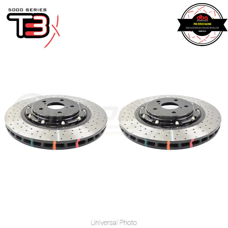 DBA T3 5000 XD 2-Piece Drilled/Dimpled Rotors PAIR