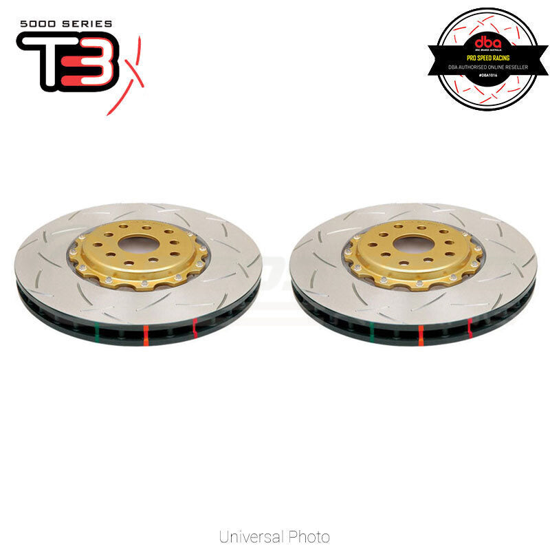 DBA 5000 T3 Series 2-Piece Slotted Rotors PAIR Gold Hat - Nissan 350Z (Front) DBA5600GLDS