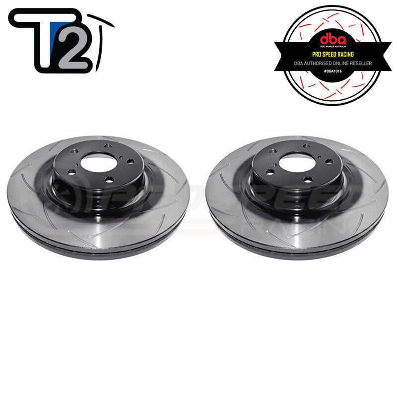 DBA T2 Street Series Slotted Front Rotors PAIR - WRX/STI 99-00/WRX 01-14/Forester/BRZ/86 GTS DBA650S