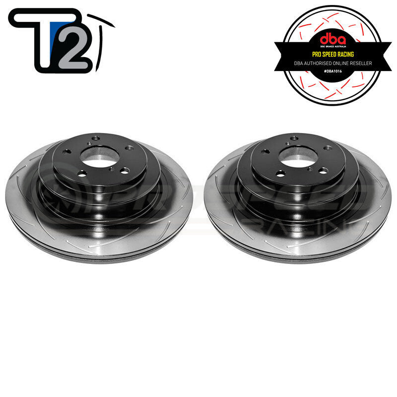 DBA T2 Street Series Slotted Rear Rotors PAIR - Subaru WRX 01-07/Liberty 04-09/Outback 04-09 DBA653S