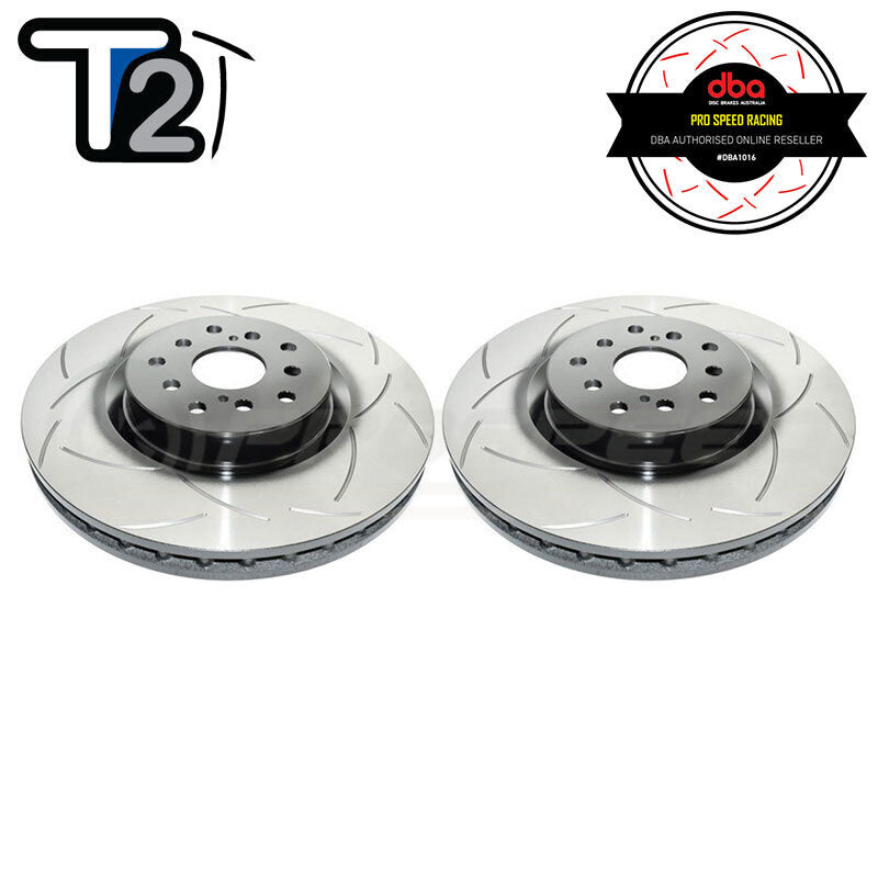 DBA T2 Street Series Slotted Front Rotors PAIR STI 01-17/Liberty STI/BRZ tS/86 GTS Brembo DBA654S-10