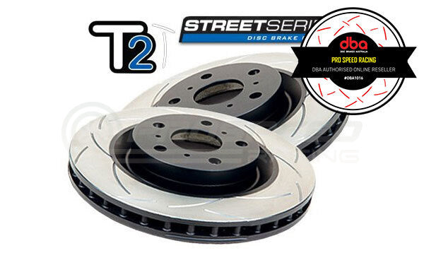 DBA T2 Street Series Slotted Rear Rotors PAIR - Subaru STI 01-07 DBA656S-10
