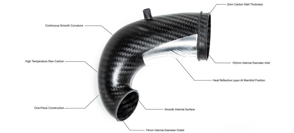 Eventuri Carbon Fibre Turbo Inlet Tube w/ No Flange