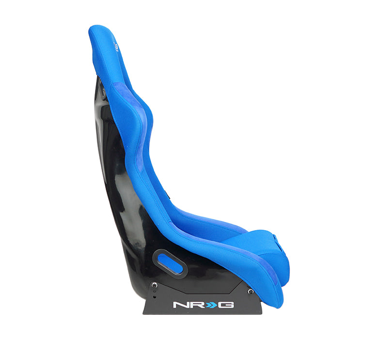 NRG FRP Race Bucket Seat Large - Black Shell/Blue Cloth