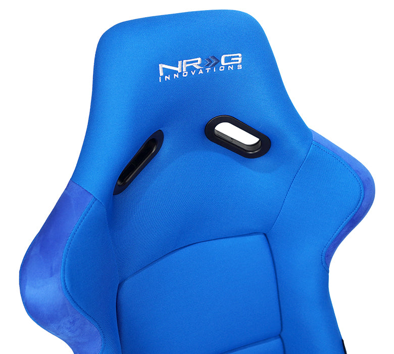 NRG FRP Race Bucket Seat Large - Black Shell/Blue Cloth