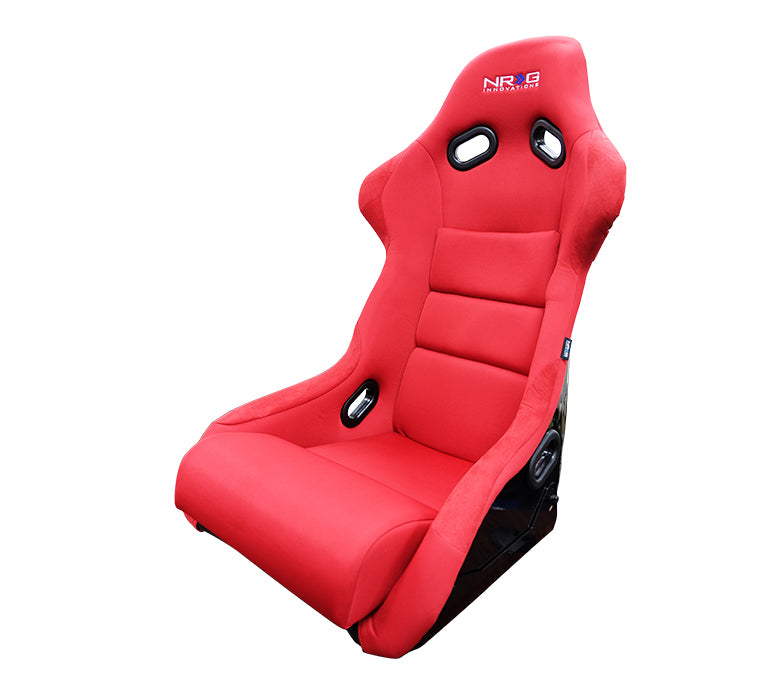 NRG FRP Race Bucket Seat Large - Black Shell/Red Cloth