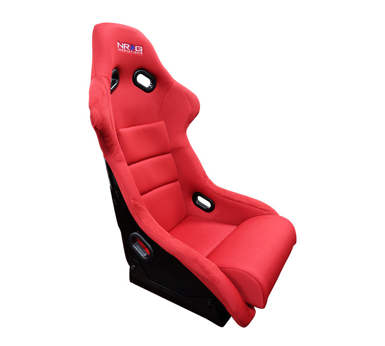 NRG FRP Race Bucket Seat Large - Black Shell/Red Cloth